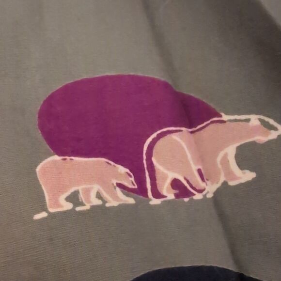 Emily And Fin Cotton Fun Polar Bear Print Gray & Pink‎ Dress Women's Size Small - Picture 3 of 6